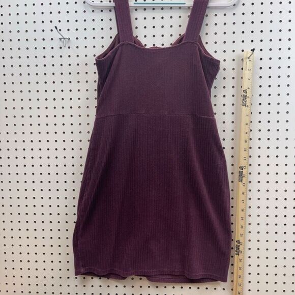 No Boundaries Dress Womens/Junior‎ Burgundy Corduroy Sleeveless Button Up Large - Picture 3 of 5